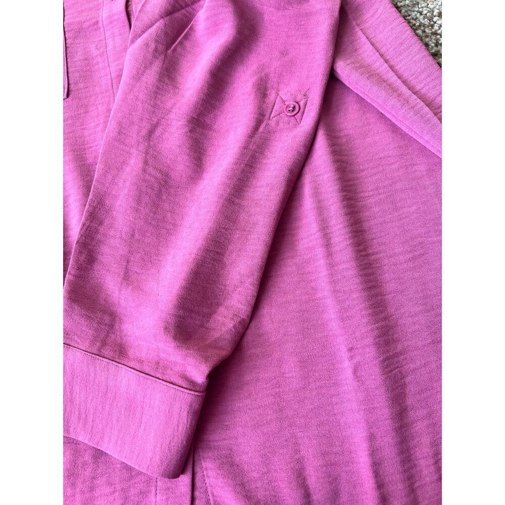 NWT Hilary Radley Women's Button Front Blouse, Large, Dark Pink. Lightweight - Picture 7 of 11